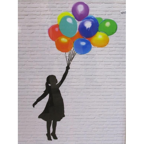 1213 - BANKSY STYLE PRINT - BALLOON GIRL, F/G