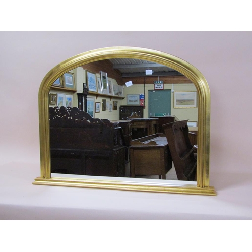 1217A - MOULDED GILT WOODEN STUCCO OVERMANTEL MIRROR