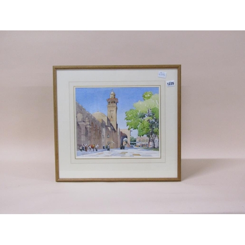 1235 - E.D LYONS 75 - NORTH AFRICAN STREET SCENE, SIGNED AND DATED WATERCOLOUR, F/G, 28CM X 32CM