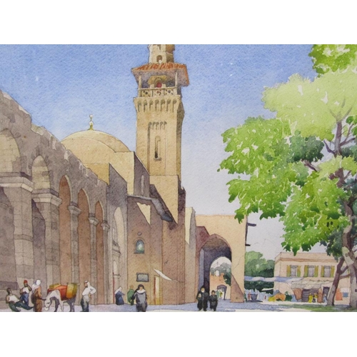 1235 - E.D LYONS 75 - NORTH AFRICAN STREET SCENE, SIGNED AND DATED WATERCOLOUR, F/G, 28CM X 32CM