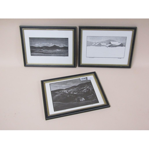 1239 - CHARLES RAFFERTY - THREE F/G B&W PRINTS, EACH APPROX 20CM X 28CM