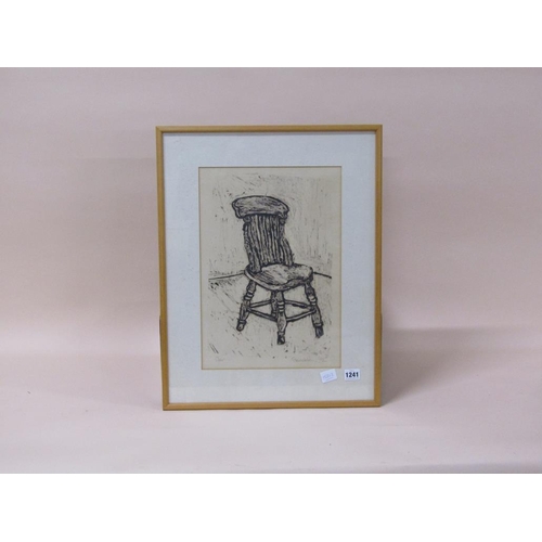 1241 - ALLEN FREIESLEBEN 92 - CHAIR, BLACK ON WHITE ENGRAVING, 40CM X 28CM