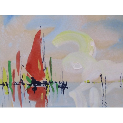 1246 - - DEAKINS - PAIR, SAILNG YACHTS, OIL AND WATERCOLOUR ON PAPER, FRAMED, 15CM X 19CM