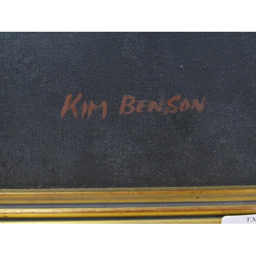 1253 - KIM BENSON - THE SEA CAPTAIN, SIGNED OIL ON CANVAS, FRAMED, 59CM X 49CM