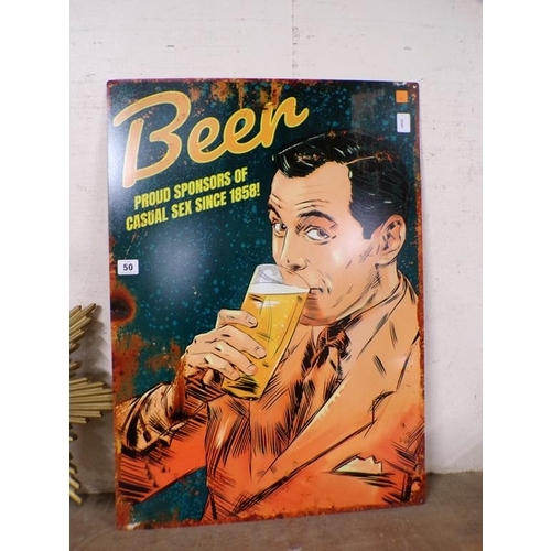 50 - REPRO TIN BEER SIGN