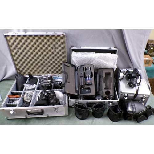 1295 - COLLECION OF OLYMPUS CAMERA EQUIPMENT IN CASES