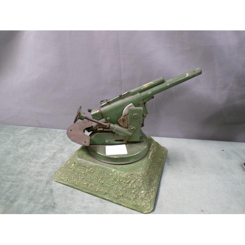 1329 - STEAM FACTORY, 33CM H; MILITARY ROTATING GUN