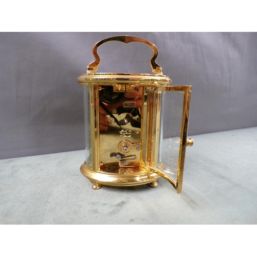 1418 - COTTRILLS GILT BRASS CARRIAGE CLOCK