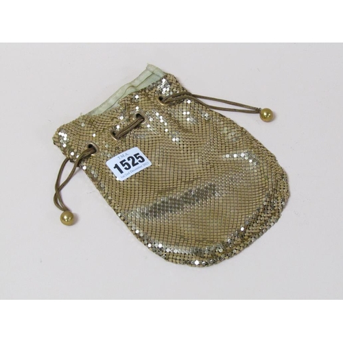 1525 - MESH WHITING AND DAVIS CO. USA GILT METAL LADIES EVENING BAG