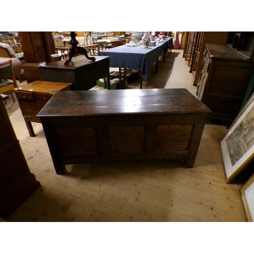 1881 - LATE 17C/EARLY 18C OAK CHEST, 136CM W, 64CM H