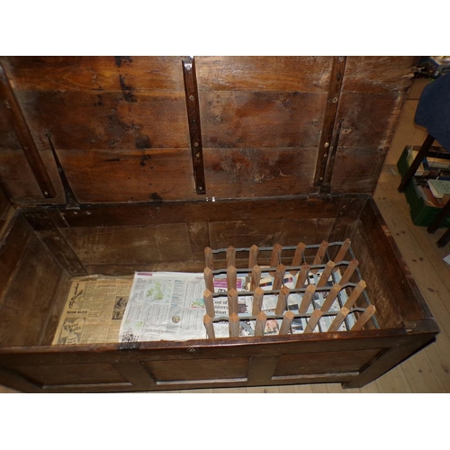 1881 - LATE 17C/EARLY 18C OAK CHEST, 136CM W, 64CM H