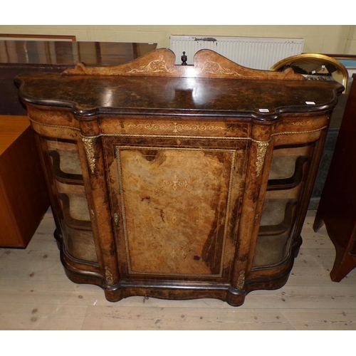 1885 - VICTORIAN FIGURED WALNUT CREDENZA, 148CM W, 115CM H