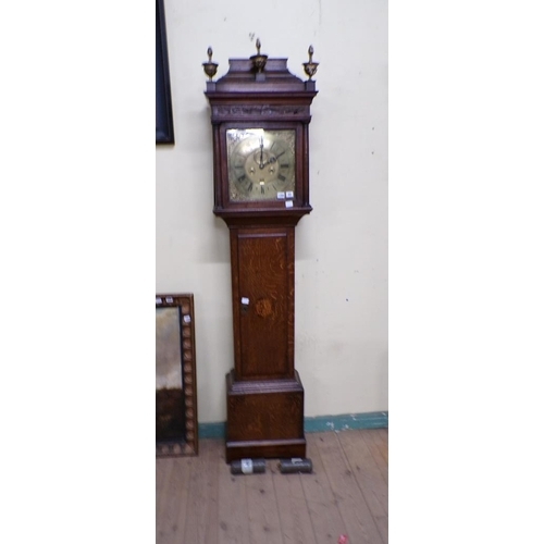 1288 - MID 18C LONGCASE CLOCK SIGNED WILLIAM JOYCE, COCKSHUTT, 203CM H