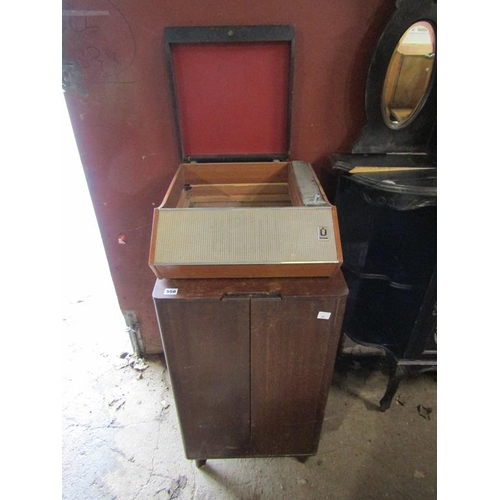 550 - CUPBOARD; RECORD PLAYER CASE