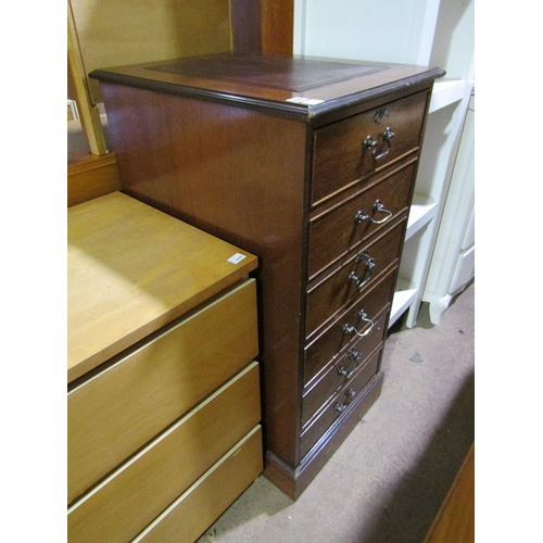 606 - LEATHER TOP FILING CABINET