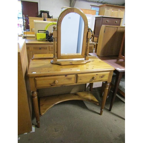 647 - PINE DRESSING TABLE & MIRROR