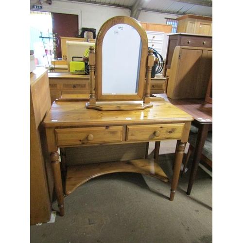 647 - PINE DRESSING TABLE & MIRROR