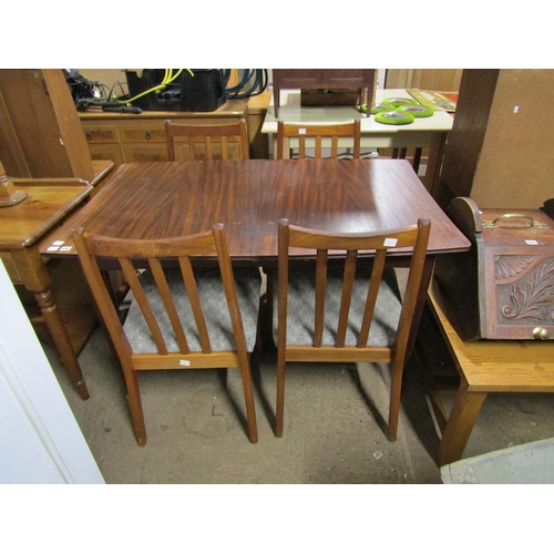 648 - TEAK EXTENDING DINING TABLE AND FOUR CHAIRS