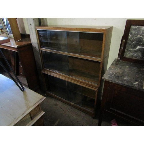 708 - OAK THREE TIER BOOKCASE