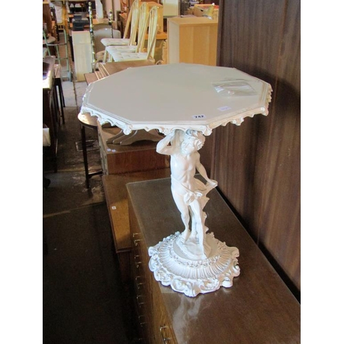 742 - CARVED PAINTED TRIPOD TABLE