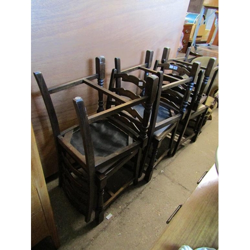 758 - SIX LADDER BACK CHAIRS