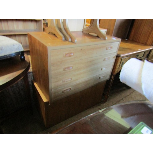 761 - TEAK CHEST AND CUPBOARD