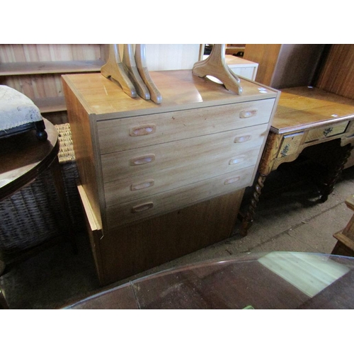 761 - TEAK CHEST AND CUPBOARD