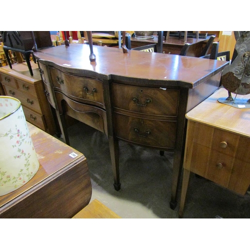 834 - EDWARDIAN MAHOGANY SERPENTINE FRONTED SIDEBOARD