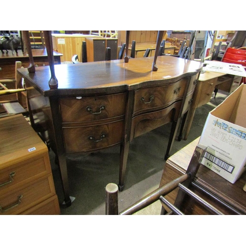 834 - EDWARDIAN MAHOGANY SERPENTINE FRONTED SIDEBOARD