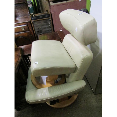 884 - LEATHER SWIVEL CHAIR AND STOOL