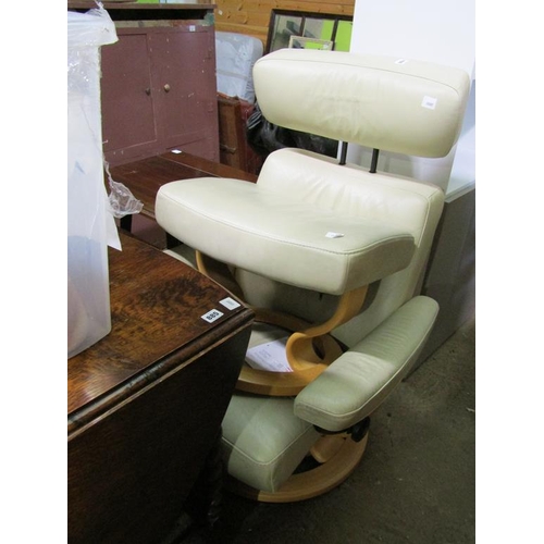 884 - LEATHER SWIVEL CHAIR AND STOOL