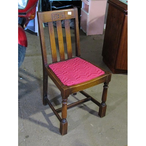 893 - FOUR 1930'S OAK DINING CHAIRS