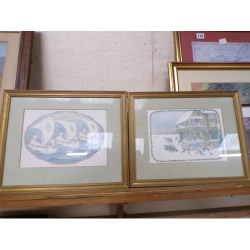 169 - SIX FRAMED COLOURED NURSERY PRINTS