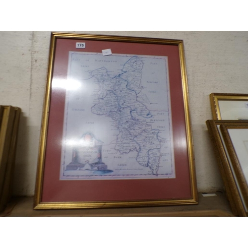 170 - FRAMED PRINTS; MAP