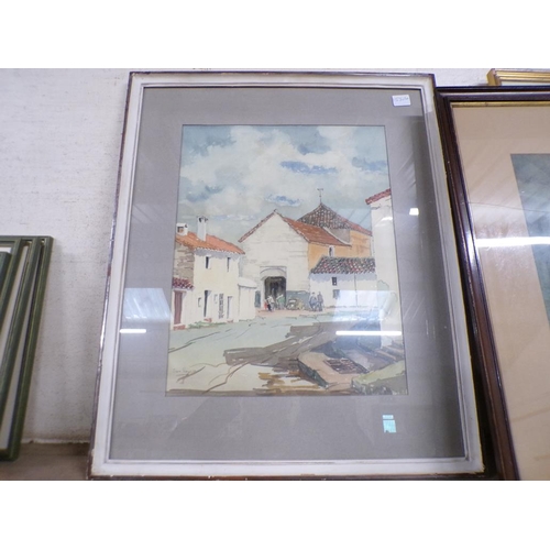 173 - FRAMED WATERCOLOUR, PICTURES, OIL