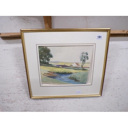 181 - FRAMED WATERCOLOUR - STREAM