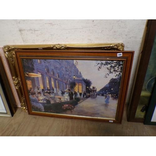 185 - FRAMED OIL ON BOARD - STEAM SHIP; PRINT