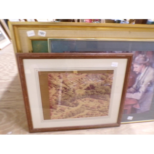 197 - QTY OF FRAMED PRINTS;  AND AN OIL ON CANVAS - ABERLADY BAY, SCOTLAND BY DUNCAN CAMERON