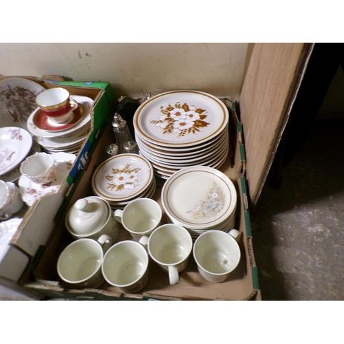 421 - BOX OF MIXED CHINA, CRUETS, ROYAL DOULTON