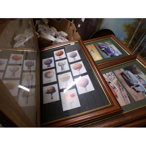 549L - QTY OF FRAMED PRINTS AND CIGARETTE TYPE CARDS