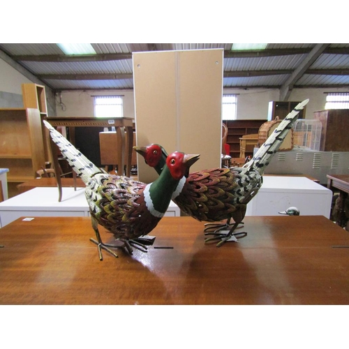 948 - TWO METAL PHEASANTS