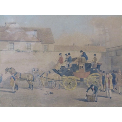 1213 - LATE 19C COLOURED PRINT - THE BEDFORD TIMES, F/G, 40CM X 56CM