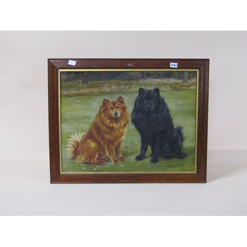 1244 - W LUKER JNR 1929 - KONG & CHINO, SIGNED OILON CANVAS, FRAMED, 46CM X 60CM