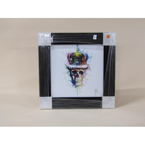 1245 - PATRICE MURCIANO - SKULL AND CROWN PRINT, F/G, 38CM X 38CM