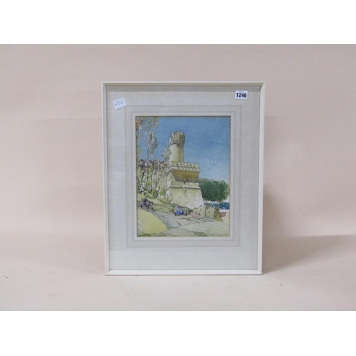 1246 - E.D LYONS 69 - NORTH AFRICAN FORTRESS, SIGNED WATERCOLOUR, F/G, 32CM X 24CM