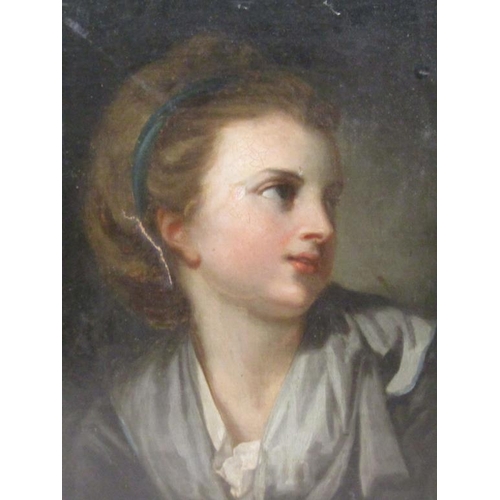 1249 - UNSIGNED 19C - PORTRAIT OF A LADY, OIL ON CANVAS, FRAMED, 44CM X 34CM