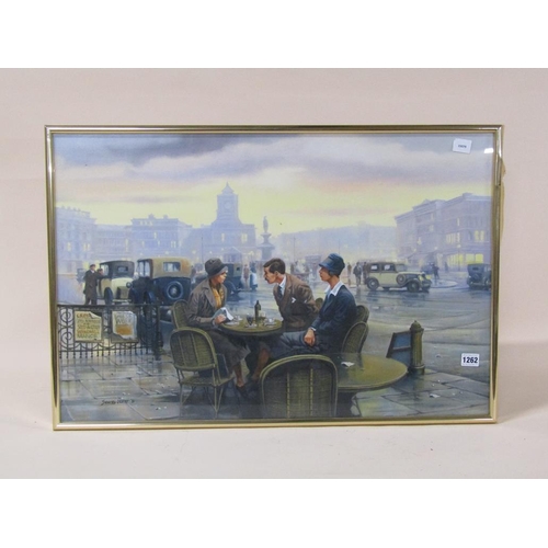 1262 - SEEREY-LESTER 81 - OELOGRAPH, SERIOUS DISCUSSION, F/G, 50CM X 75CM