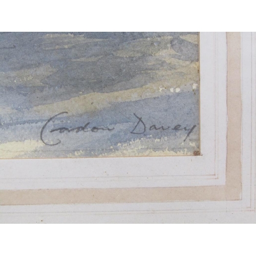 1277 - GORDON DAVEY - DOMME- DORDOGNE, SIGNED WATERCOLOUR, F/G, 34CM X 38CM