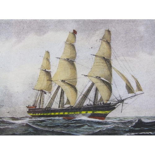 1291 - PAIR OF FRAMED COLOURED PRINTS - THE DUNCAN DUNBAR & BEATING TO WINDWARD, BOTH F/G, 10CM X 15CM