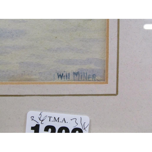 1299 - WILL MILLER - ANTWERP, SIGNED AND TITLED WATERCOLOUR, F/G, 26CM X 36CM